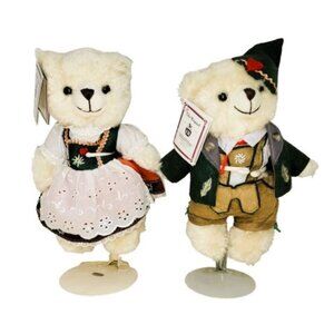 Set of 2 Edeltraut Hofmann EH Plush Bears Boy & Girl German Dress Collectible